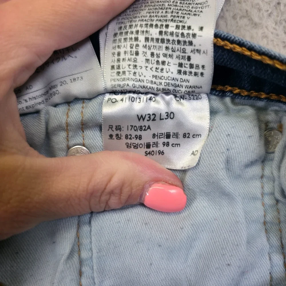 Levis 502 Jeans 32x30 Blue Taper Fit Medium‎ Wash Stretch Denim Classic 32x27